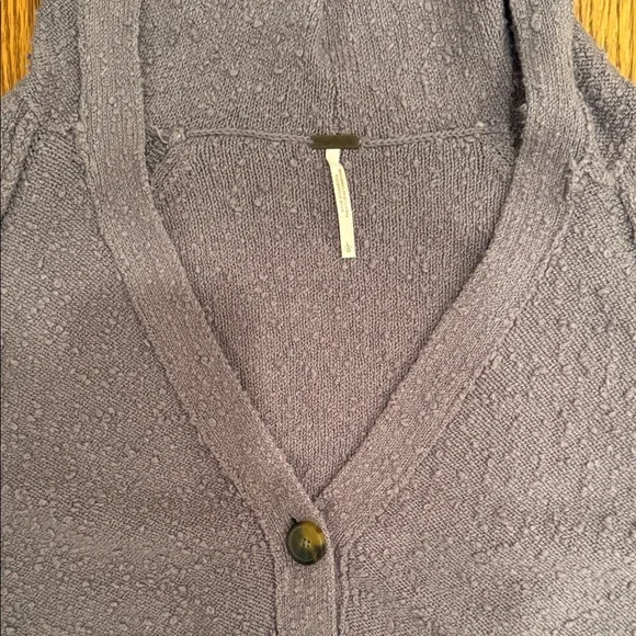 FREE PEOPLE Found My Friend Large Purple Slouchy Oversized Bouclé Hood Cardigan - Picture 2 of 13